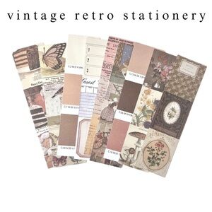 🏷️aesthetic retro, vintage, antique style foldable paper junk journal